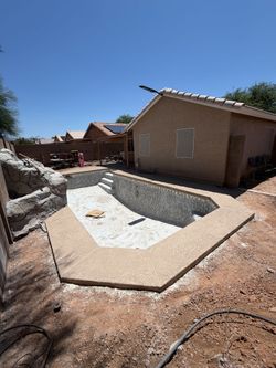 Pool deck , epoxy garage y piso imitacion flagstone
