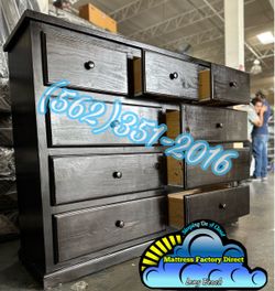 Nine drawer black pinewood chest cajonera Comoda de Pino Nuevo
