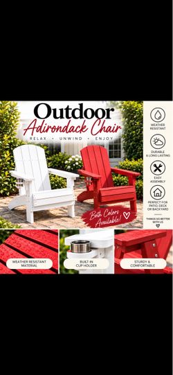 Outdoor Adirondack Chair with Cup Holder