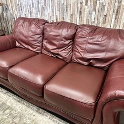 *Free* Black Friday * Leather Red/Maroon  Couches (FULL SET) Unbeatable Price 