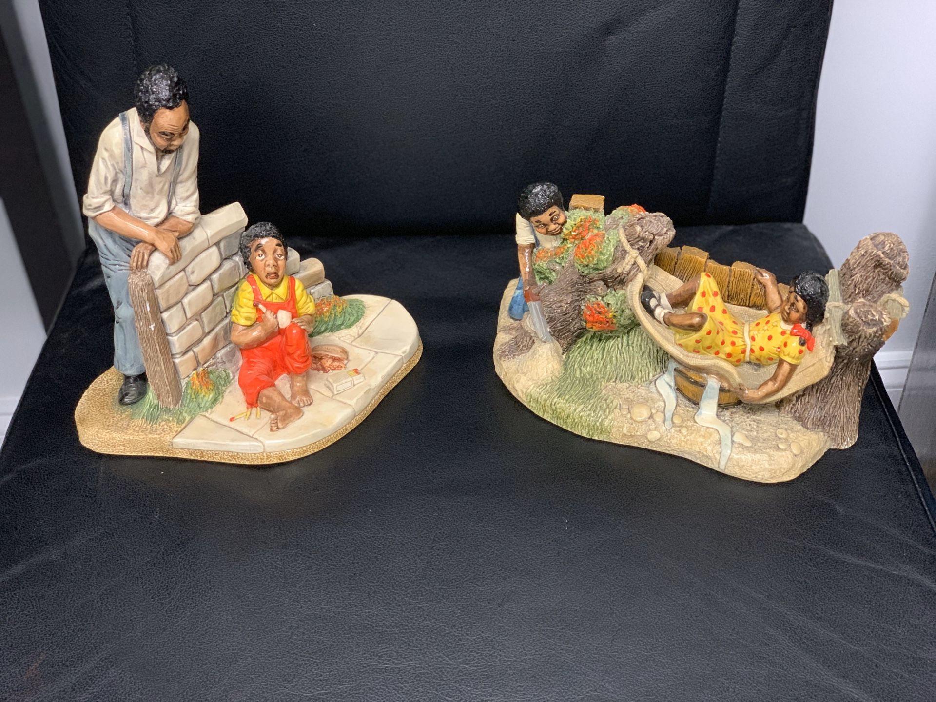 Nature Craft Congleton England lot of 2 hand painted stonecraft