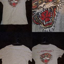 Ed Hardy Rhinestone Grey Shirt 