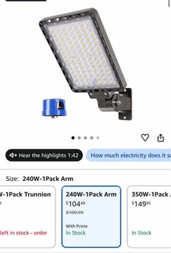 240W LED Parking Lot Light, 36000LM 5000K Dusk to Dawn Wall Mount