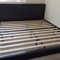 Zinus Leather Bed Frame (King) + Mattress 