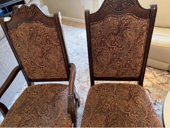 Solid Wood Dining Table Set with 6 Chairs