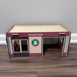 Wooden Guinea Pig House – Cute Small Animal Hideout (Piggie Café Style)