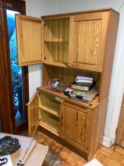 Tall Wooden Hutch With Doors