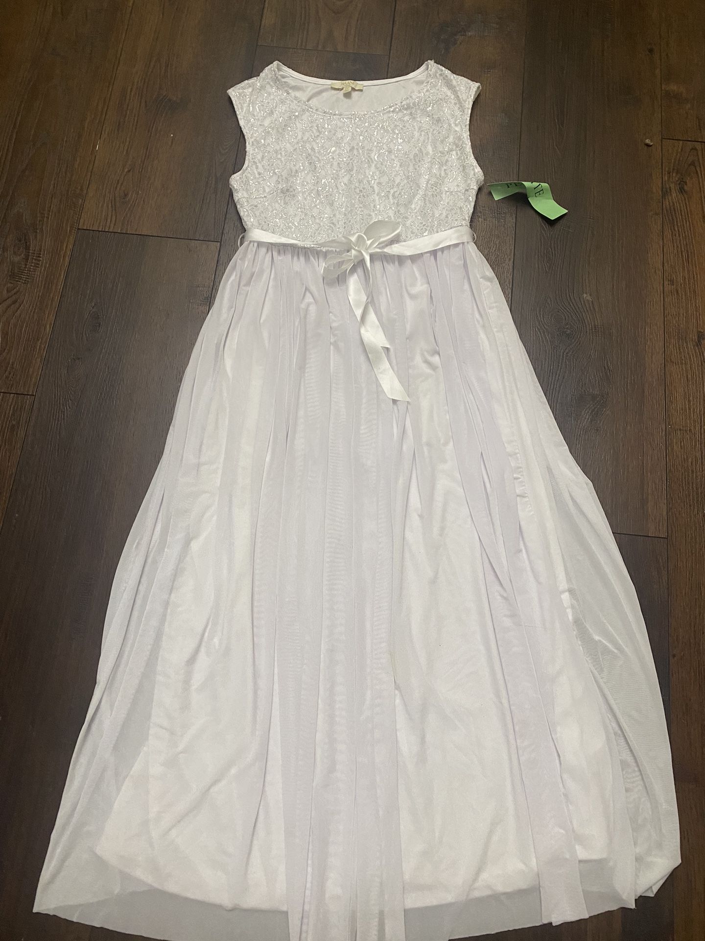 NEW Womans White Shimmer Dress Size XL Petite By Haani #17