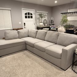 Beige Grey Fabric Couch 