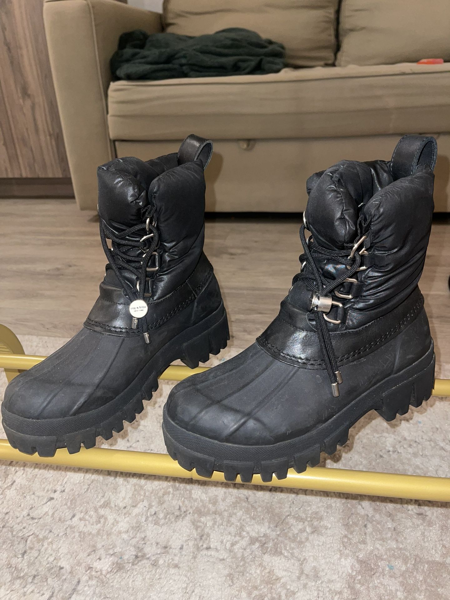 Rag & Bone RB Womens Black Winter Snow Rain Boots