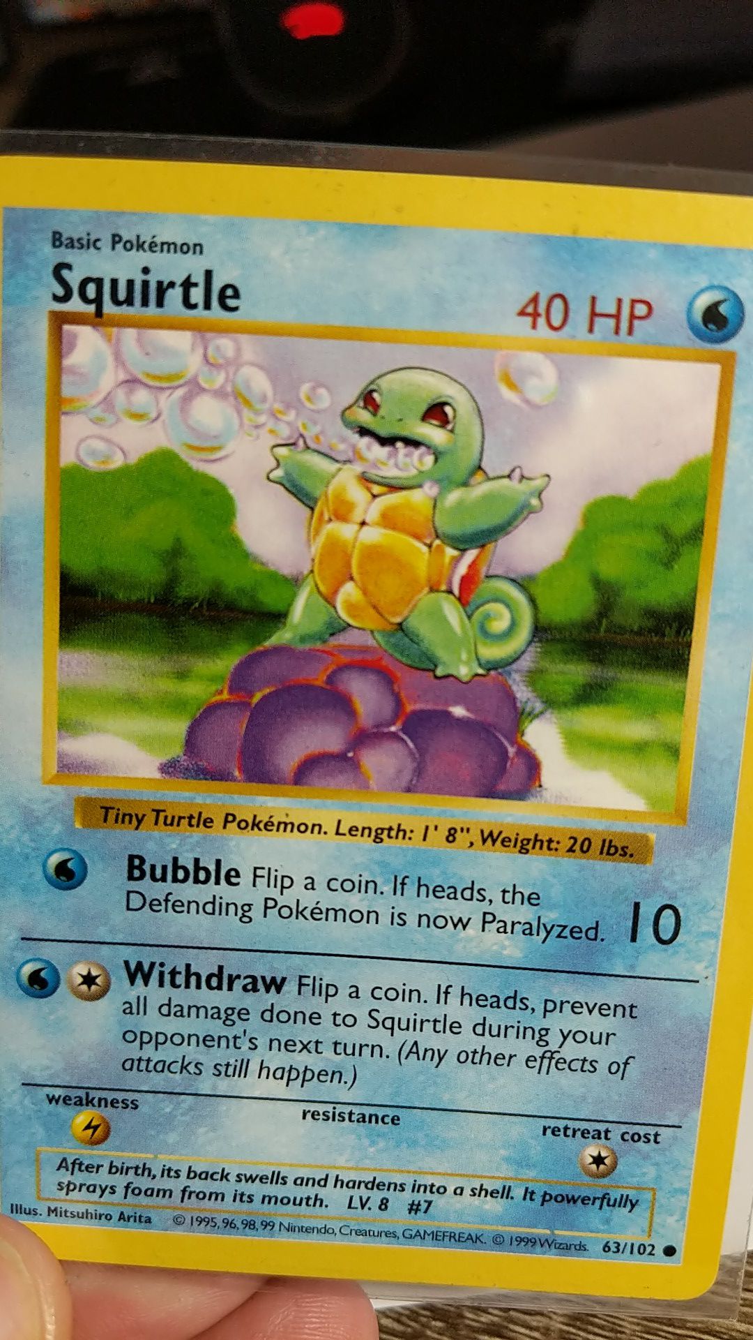 Shadowless squirtle pokemon card
