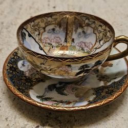 Kutani China  Teacup & Saucer