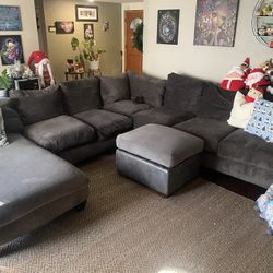 Gray Chaise lounges Sofa Set