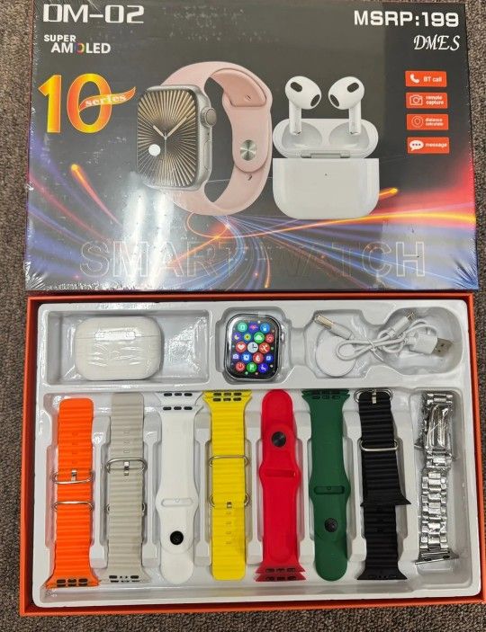 DMES DM-02 Silver AMOLED
WATCH w/ Earbuds (NOT
APPLE) 