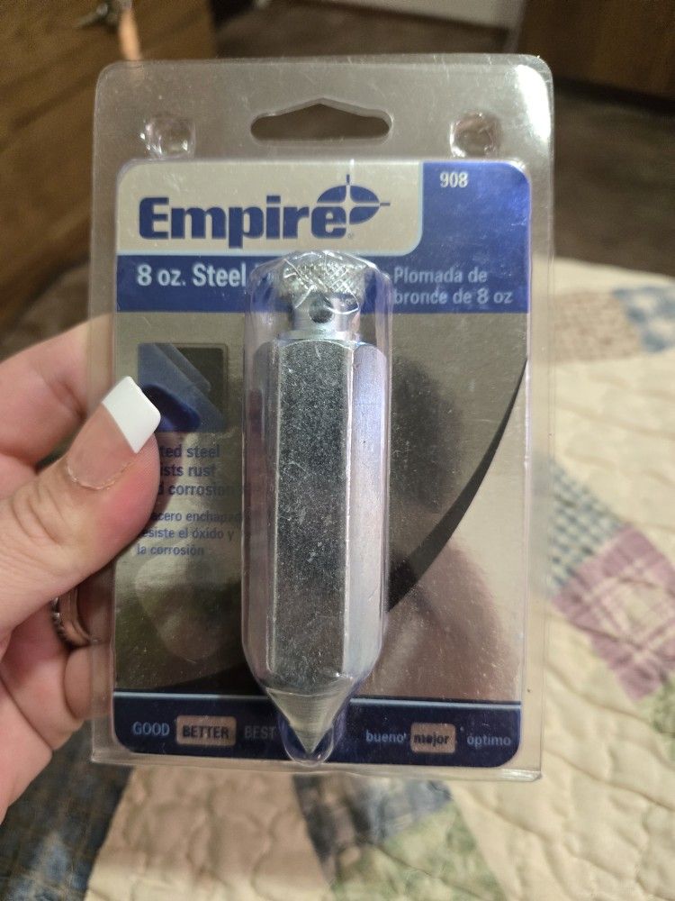 Empire Level 8 oz Steel Plumb Bob Part #908 Construction Carpentry Tool