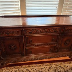 Antique Early 20th Century Jacobean Buffet Cabinet