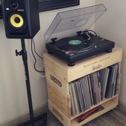 Custom Vinyl Record Storage Furniture  from Vintage Wine Boxes 