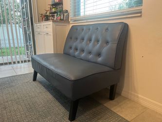 Dining Bench Booth Seat, High Back Blue Couch