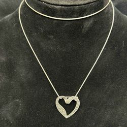Sterling Silver Marcasite Heart Pendant 