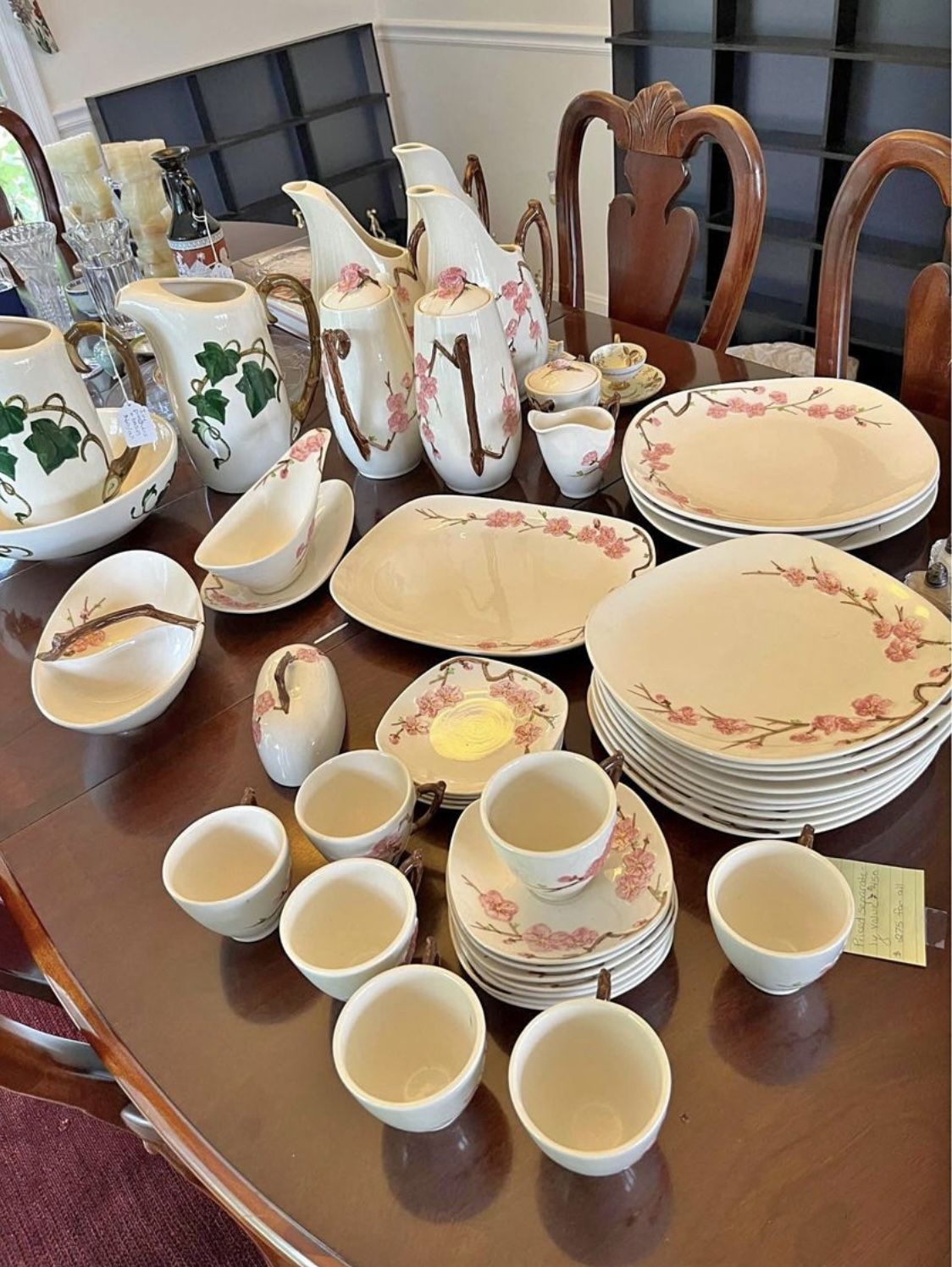 Metlox Peach Blossom by Poppytrail 1950s Vintage Set Dishes - Dinner Dishware