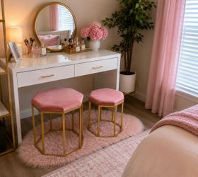 Pretty in Pink Vanity Stools (set of 2)