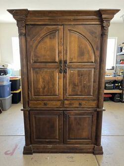 Large Wood Armoire 1 door need to fix TV Cabinet