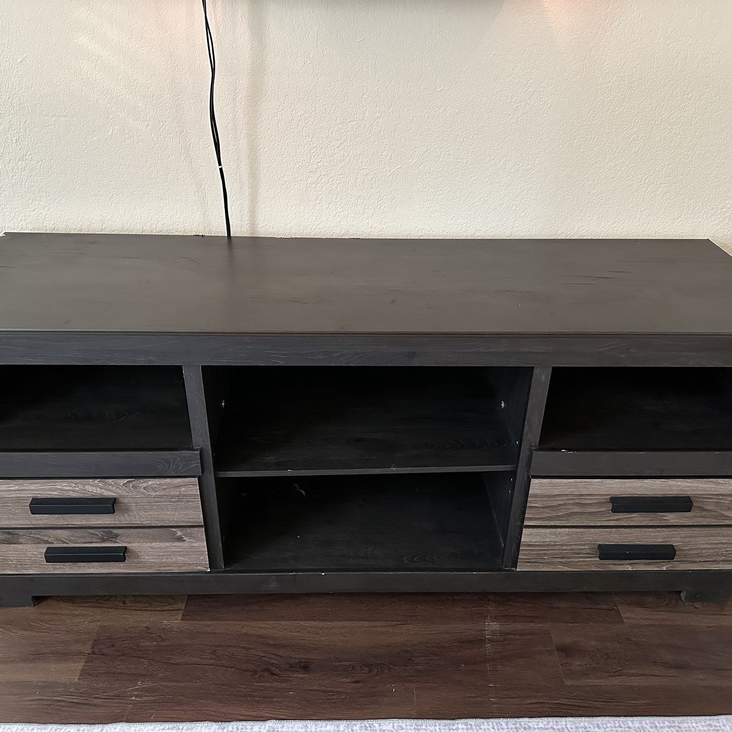 TV STAND- 2 Storage Drawers Along With Cord Hidden Hole. 