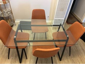 4  person glass dining table set - also sold as pieces