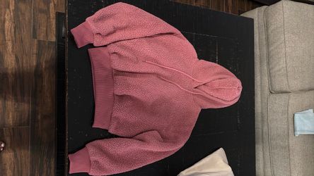 Pink Sherpa style hoodie