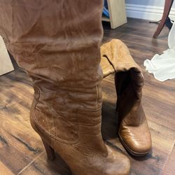 Jessica Simpson Leather Brown Knee Boots