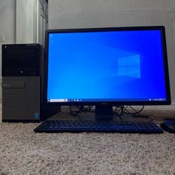 i5 Dell OPTIPLEX 3020 Desktop Computer System 24” Monitor 16GB Memory 