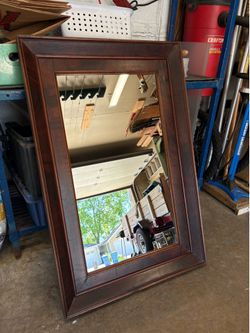 Antique Wood Frame Mirror