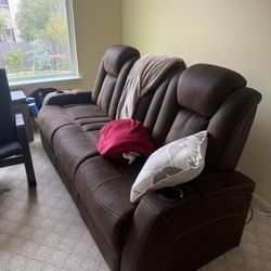 Leather Recliner Couch