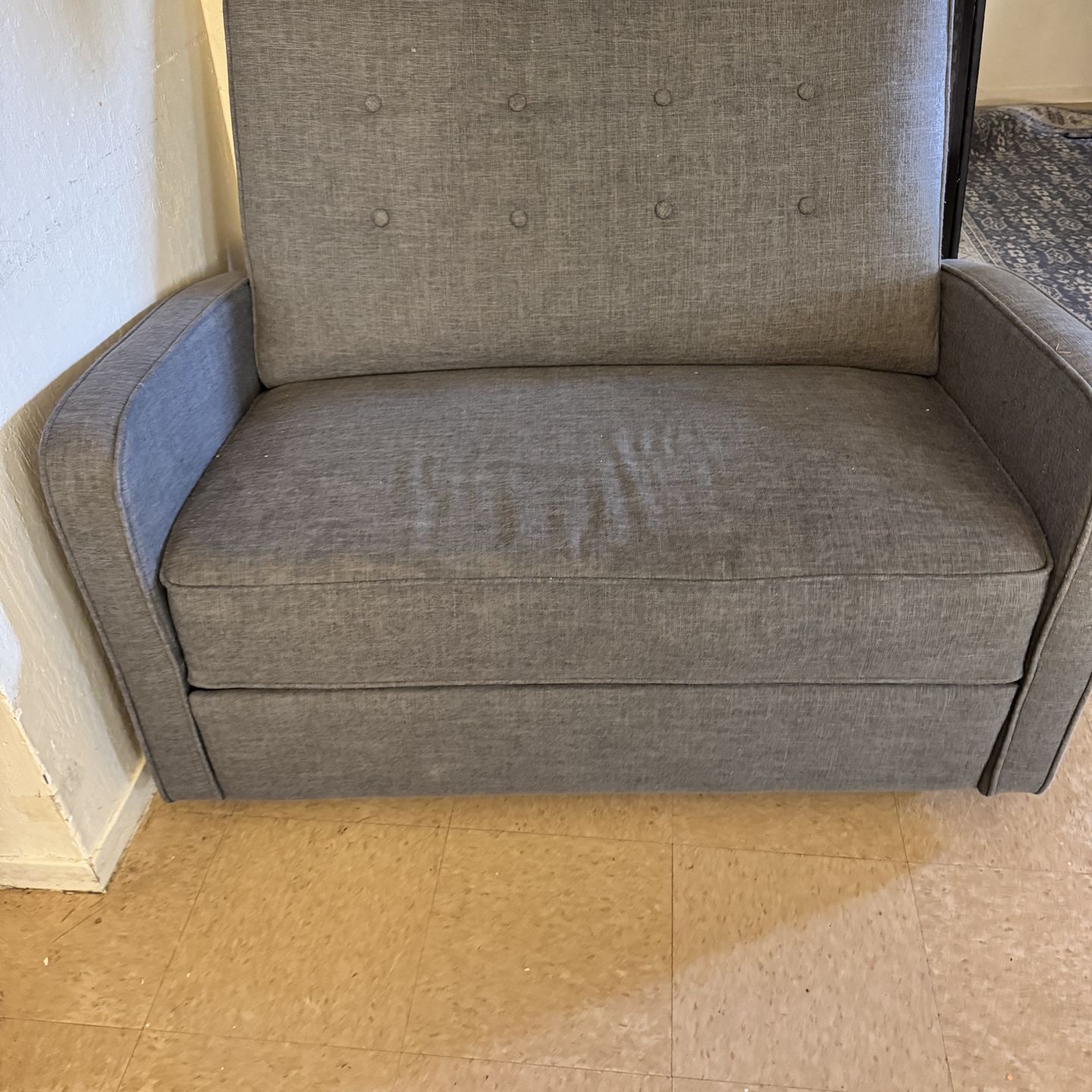 Gray Fabric Accent Chair Recliner Style with Footrest Smoke/ Pets Free Home