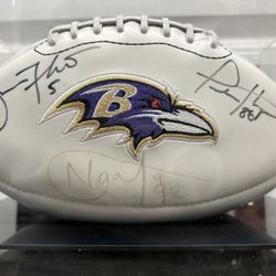 Baltimore Ravens Superbowl Signed Football W/ 3 Signatures 