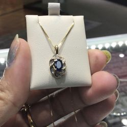 10k Gold Diamond Pendant With Chain Box ..we Have Both With Package Deal…