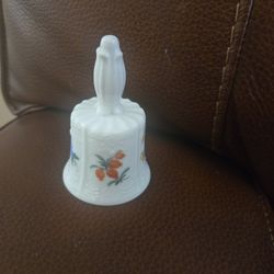 Vintage Schirnding Bavaria Porcelain Bell – Floral with Madonna Handle (Germany)