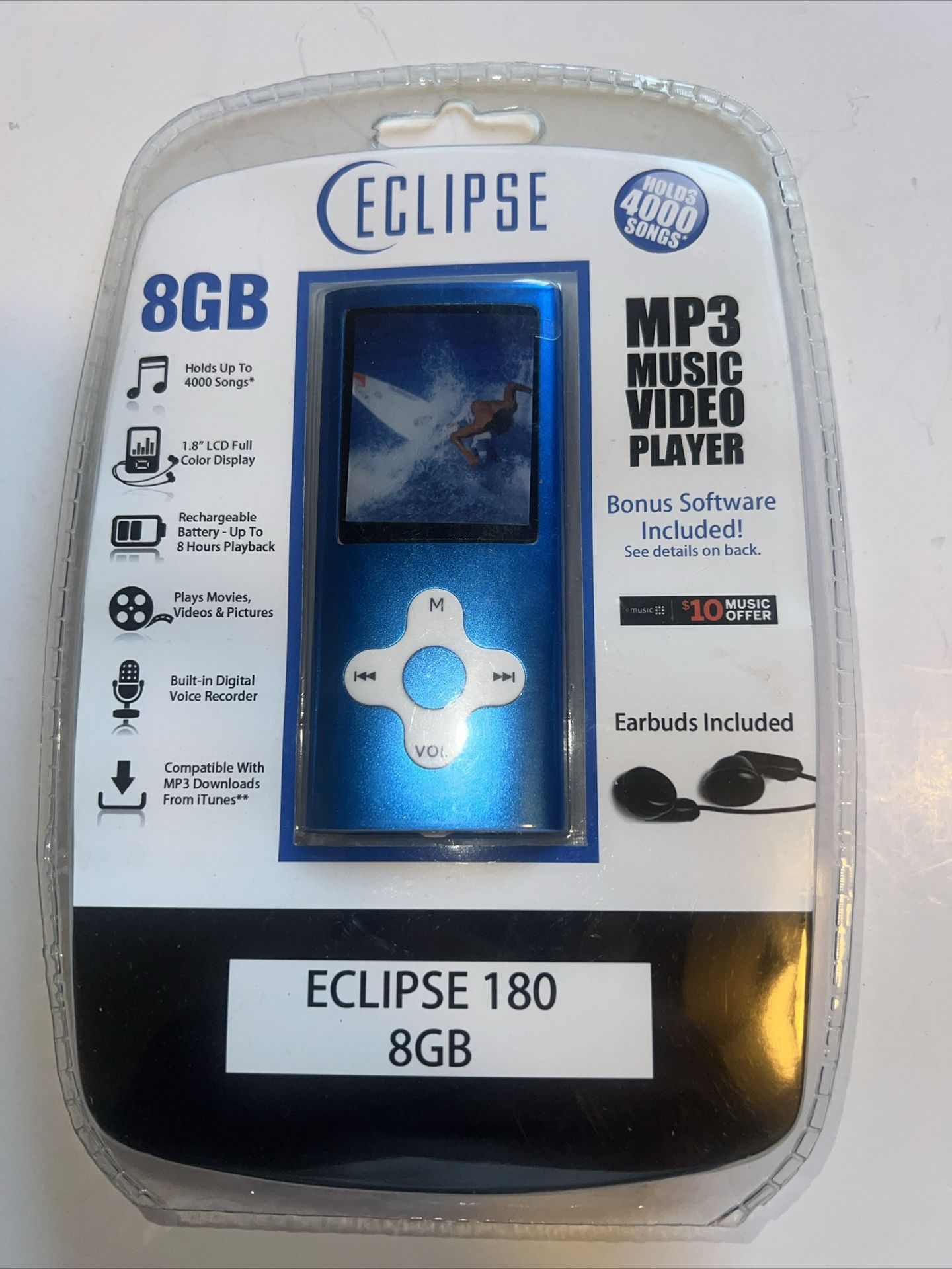 Mach Speed Eclipse 180 Blue (8GB) Digital Media Player Brand New Sealed!!
