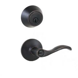 Defiant Naples Aged Bronze Combo Pack with Single Cylinder Deadbolt=Def-707