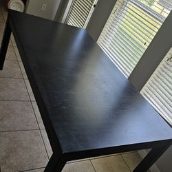 Black Wooden Dining Table With Extensions