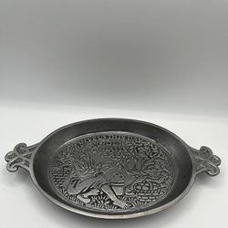 Vintage Pewter Bread Plate “ Give This Day Our Daily Bread”- PhilaHouse Made In Israel  Thumbnail
