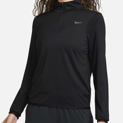 Nike Women's 1/4 Zip Pullover Medium Mock Neck Running Top Black Brand New