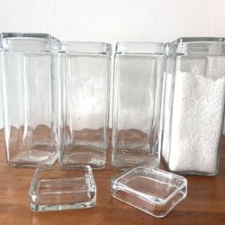 Set of 8 Heavy-Duty Vintage Glass Canisters - Made in Canada