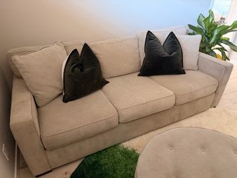 Clean modern neutral couch & loveseat