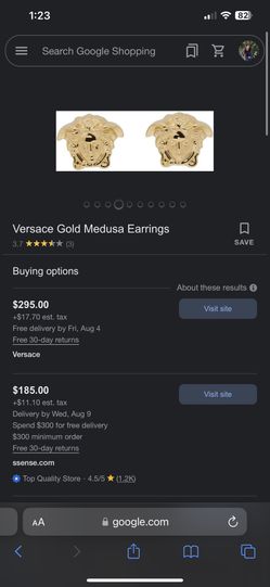 Versace Gold Medusa Earrings