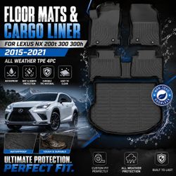 Floor Mats & Cargo Liner for Lexus NX 200t 300 300h 2015-2021 All Weather TPE 4PC