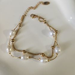 New Gold Freshwater Pearls Bracelet
