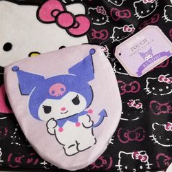 Kuromi mini zip pouch hello kitty sanrio japan cute kawaii pink purple New