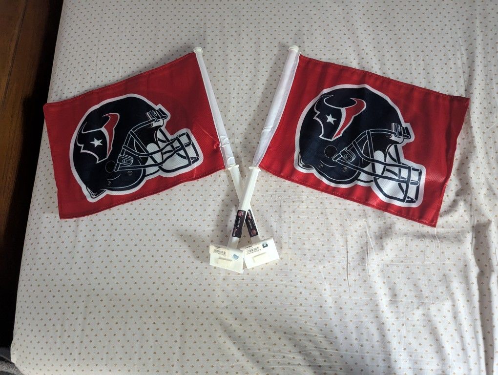 Houston Texans Car Window Flags, $8 For Both Together, New