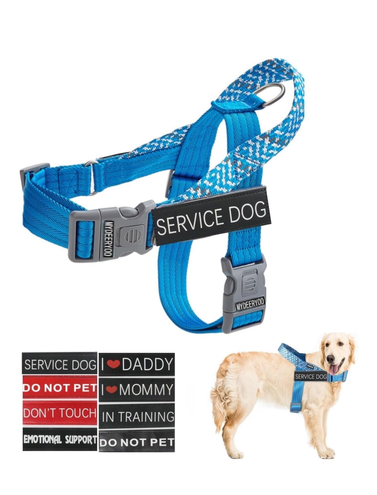 Service Dog Harness, No Pull Dog Harness with Handle Adjustable Velcro Patches Service Dog in Training Do Not Pet, Easy Control for Small Medium Large